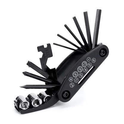 Mountain Bike Portable Socket, Multipurpose Wrench, Bicycle Multi Tool, Screwdriver, Motorcycle Repair Tools, 16 in 1