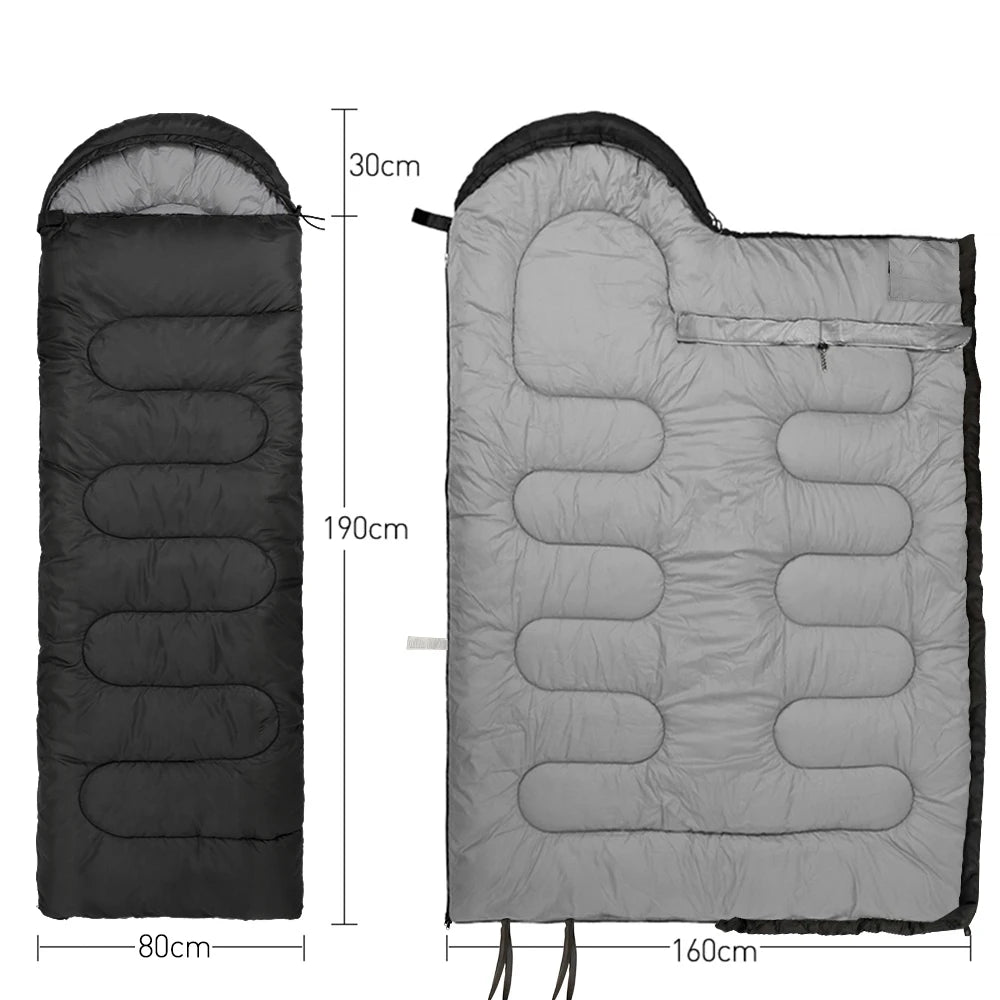 Camping Sleeping Bag Lightweight 4 Season Warm Envelope Backpacking Outdoor Mummy Cotton Winter Sleeping Bag