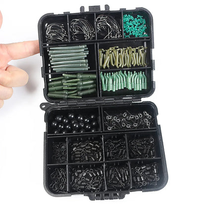 420Pcs/Box Carp Fishing Tackle Kit Including Boilie Bait Screw Accessories Swivels Hooks Anti Tangle Sleeves Hook Stop Beads