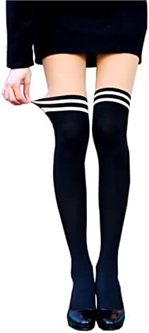 Millennials In Motion - Stripped Thigh High Socks Tights