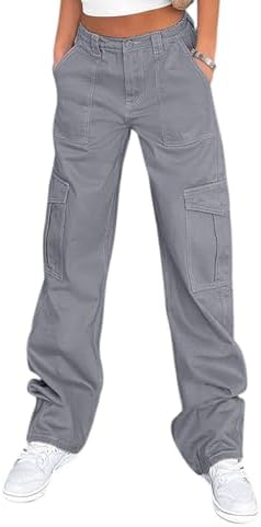 Lepunuo High Waisted Cargo Pants for Women Comfortable Y2K Style