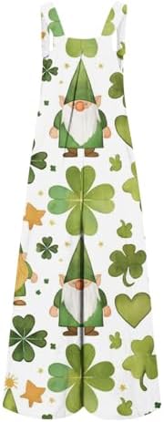 St Patricks Day Jumpsuit Romper Women 2025 Irish Green ShamrockSnapshot
