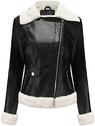 Trendy Faux Leather Jacket - Motor Coats for Women