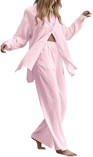 Stylish 2-Piece Button Down Linen Set for Women