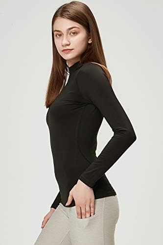 DEVOPS Womens 2 Pack Thermal Turtle Long Sleeve Shirts Compression Baselayer Tops