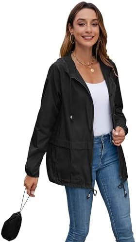 Hount Womens Lightweight Hooded Raincoat