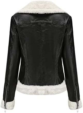 Trendy Faux Leather Jacket - Motor Coats for Women