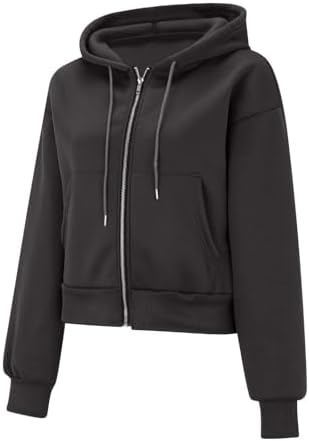 Womens Zip-Up Crop Hoody
