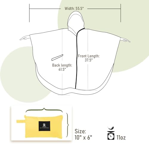 SaphiRose Unisex Rain Poncho