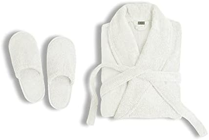 Premium Cotton Terry Bathrobe and Slipper Set