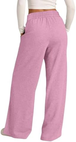 Fashionable Wide Leg Sweatpants for Women - High Waisted with Pockets