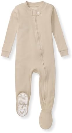 Burts Bees Baby Boys Pajamas Non-Slip Sleepers with Bee Grip