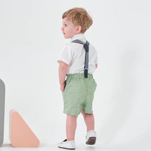 Volunboy Toddler Summer Gentleman Outfit Three-Piece Set for Boys