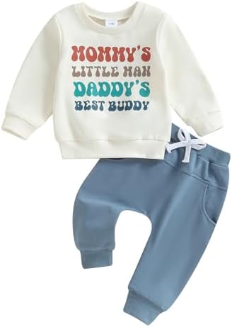 Adorable Toddler Bundle FallCold Weather Child Outfit with Letter Print