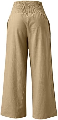 High Waist Linen High-Packet Pants
