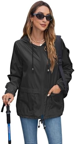 Hount Womens Lightweight Hooded Raincoat