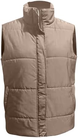 Womens Oversized Quilted Puffer Vest Winter Warm Outerwear