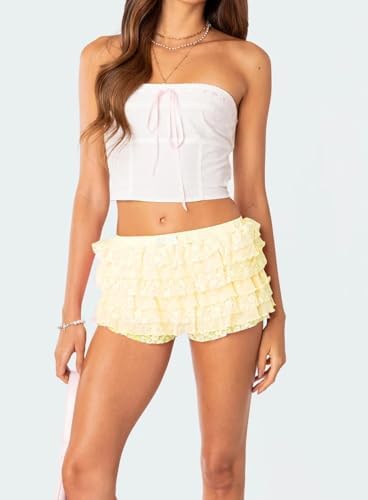 Womens LACE RUFFLE BLOOMERS LOW WAISTED LOLITA SEXY