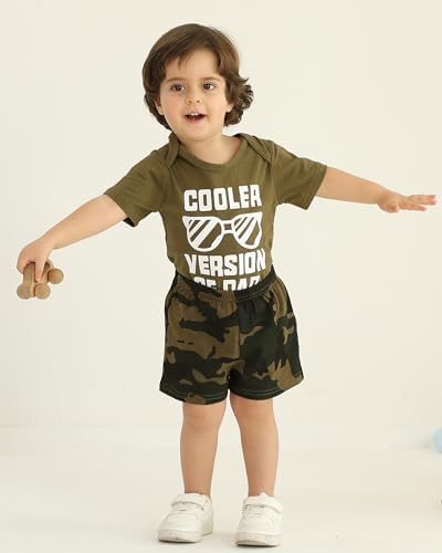 NZRVAWS Baby Boy Camouflage Letter Print Romper Set