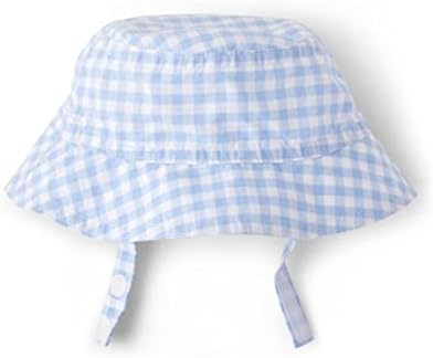The Childrens Place Baby Romper Gingham Hat Set 2-Piece