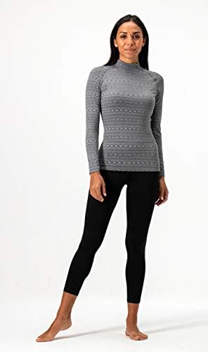 DEVOPS Womens 2 Pack Thermal Turtle Long Sleeve Shirts Compression Baselayer Tops
