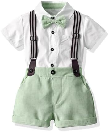 Volunboy Toddler Summer Gentleman Outfit Three-Piece Set for Boys