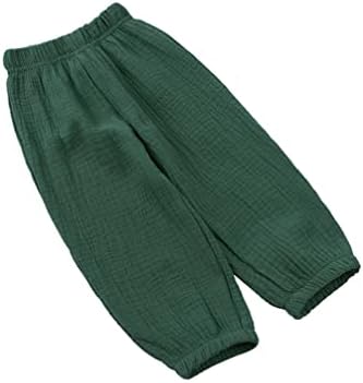 Runqhui - Super Soft Cotton and Linen Toddler Pants with Elastic Waist