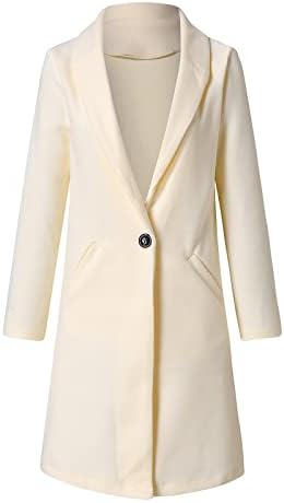 Womens Lapels Collars Wool Pea Coats Mid-Long Over Coats Wind-Resistant Stylish