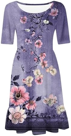 Floral Printed Short Sleeve Casual Dress