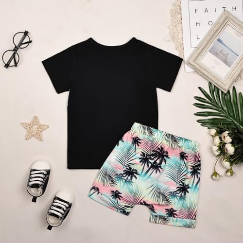 CETEPY Toddler boys crossover t-shirt pocket pant set beach vibe summer style
