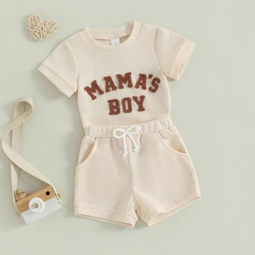 Douhoow Baby Boy Summer Outfits Romper Shorts Set Embroidered Tote