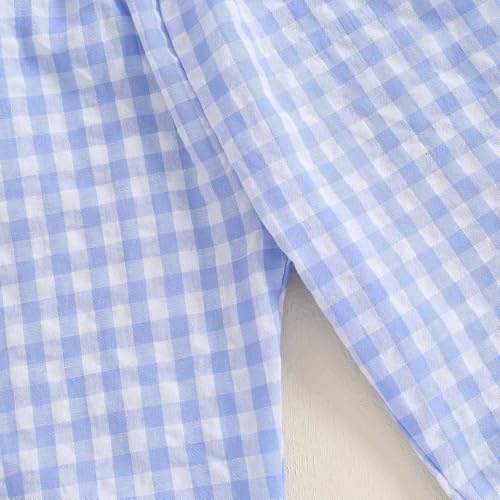 Goocher Elastic waist Plaid print Cotton pants for Toddlers boys and girls