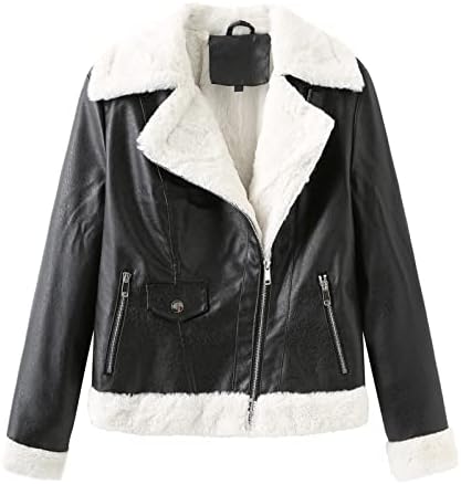 Trendy Faux Leather Jacket - Motor Coats for Women