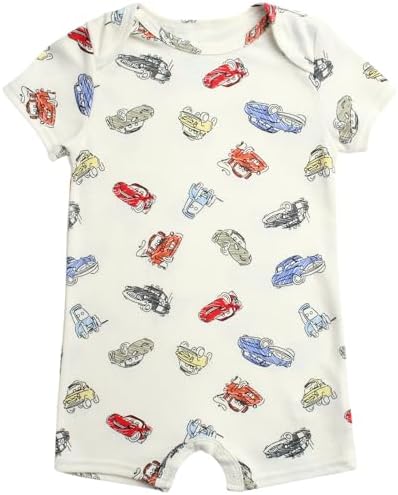 Disney Baby Boys Romper 2 Pack - Cozy Fleece with Snap Closure