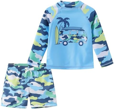 Aisyee Toddler Boys Rash Guard Set
