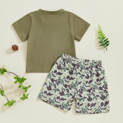 Kid-Friendly Summer Outfit Retro Duck Hunting Shirts Shorts Set