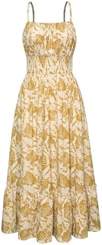 Floral Ruffle Boho Beach Dress Sfascumop