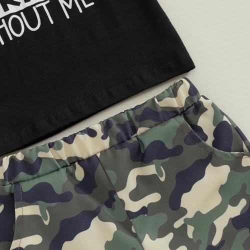 Camouflage Letter Print Toddler Boys Sets