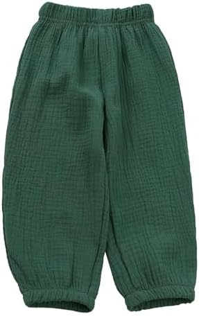3-Piece Kids Cotton Linen Elastic Unisex Trousers