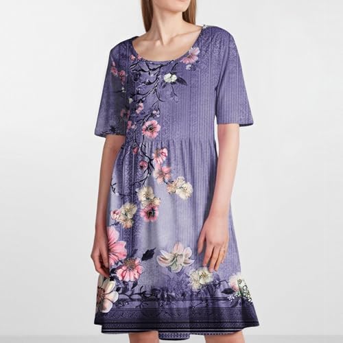 Floral Printed Short Sleeve Casual Dress
