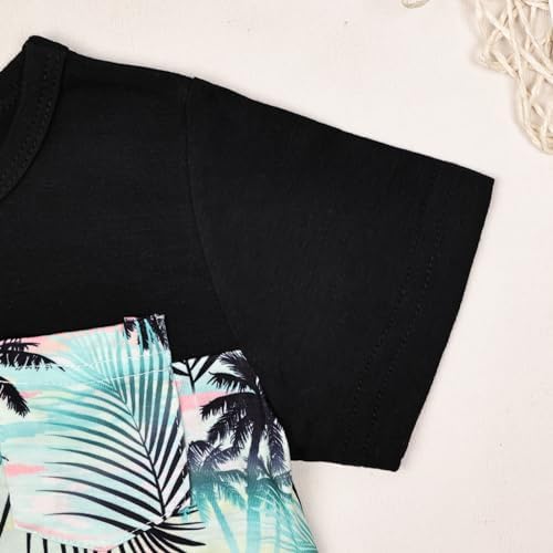 CETEPY Toddler boys crossover t-shirt pocket pant set beach vibe summer style