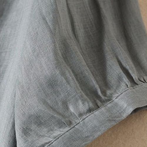 Womens Cotton Short Sleeve Linen Shirt - Casual Fit