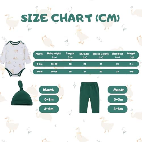 LAT Newborn Unisex Romper Set for Baby Boys Girls