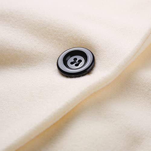Womens Lapels Collars Wool Pea Coats Mid-Long Over Coats Wind-Resistant Stylish