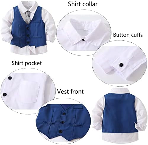 Kimocat Boys 4-Piece Formal Suit Set mens gentleman style outfit