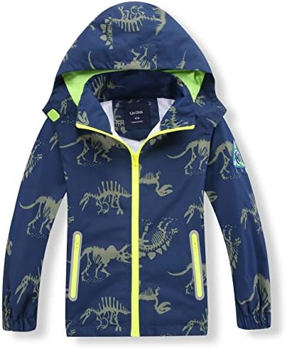 Dinosaur-RVerification Water-Proof Hooded Jacket for Boys wiping Rain in style