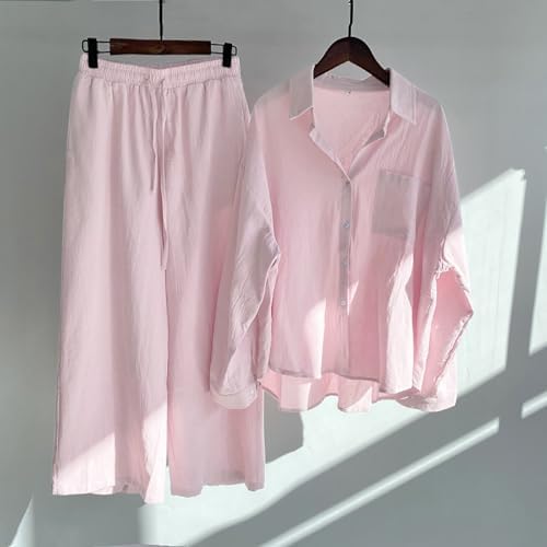 Stylish 2-Piece Button Down Linen Set for Women