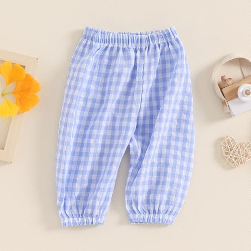 Cute Plaid Pants for Kids Elastic Waist Autumn wear