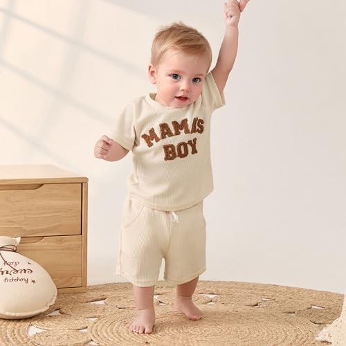 Premium Toddler Boys Waffle Knit Shorts Set
