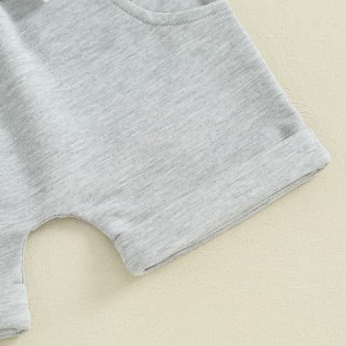 Cute toddler boys summer outfit set with short sleeves and casual pants